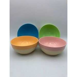 ThermoTemp Raffiaware by Mallory Randall‎ Cereal Bowls Set 4 Mid Century Modern